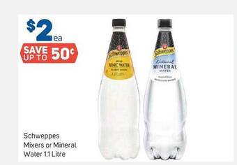 Foodland Schweppes mixers or mineral water offer
