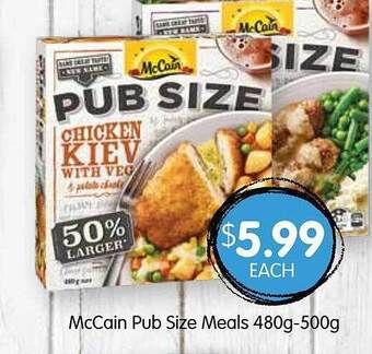 Spudshed Mccain pub size meals offer