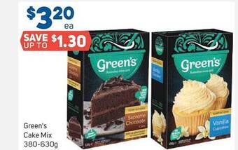Foodland Green's cake mix offer