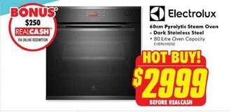 The Good Guys Electrolux 60cm pyrolytic steam oven - dark stainless steel offer