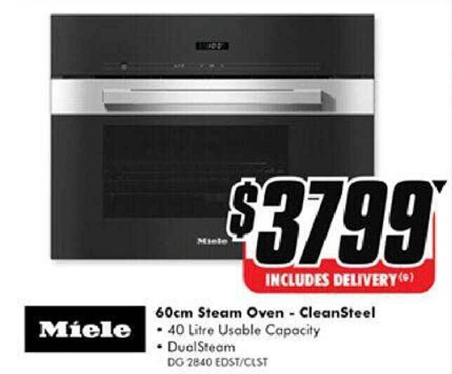 Miele 60 cm steam oven cleansteel offer at The Good Guys