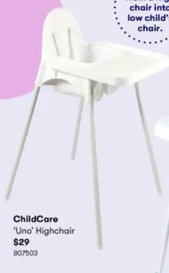 BIG W ChildCare 'Uno' Highchair offer