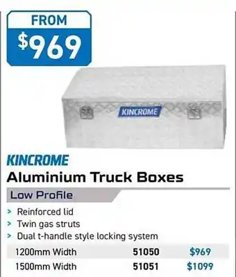 Kincrome Kincrome aluminium truck boxes offer