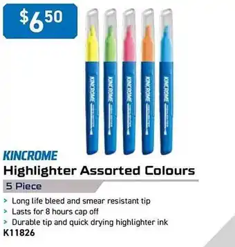 Kincrome highlighter assorted colours