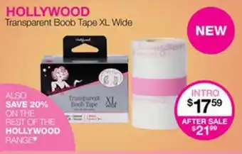 Priceline HOLLYWOOD Transparent Boob Tape XL Wide offer