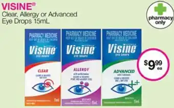 Priceline VISINE Clear, Allergy or Advanced Eye Drops 14mL offer