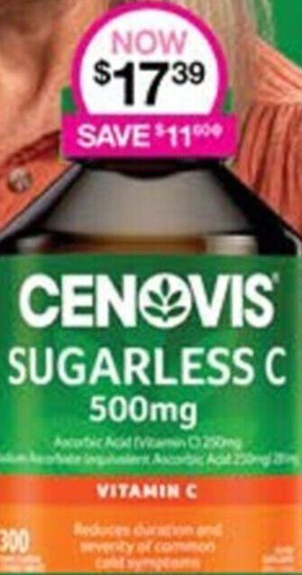 Priceline CENOVIS SUGARLESS C 500mg offer