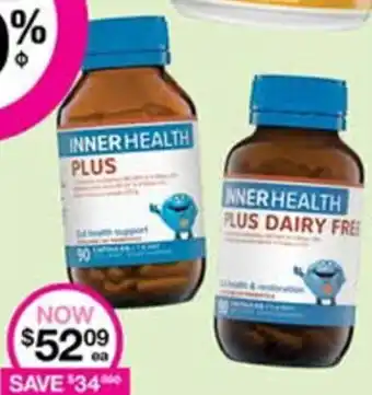 Priceline INNER HEALTH PLUS & PLUDS DAIRY FREE offer