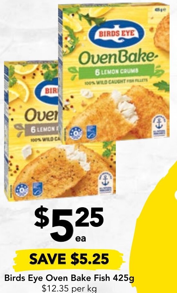 BIRDS EYE Oven Bake Fish 425g offer at Drakes