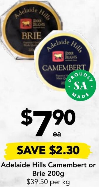 Adelaide Hills Camembert or Brie 200g