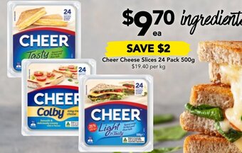 Drakes Cheer Cheese slices 24 Pack 500g offer