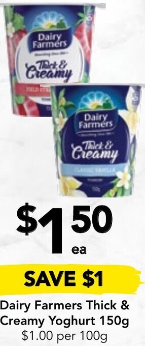 Drakes Dairy Farmers Thick & Creamy Yoghurt 150g offer