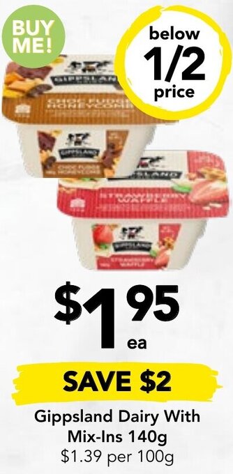 Gippsland Dairy With Mix-Ins 140g