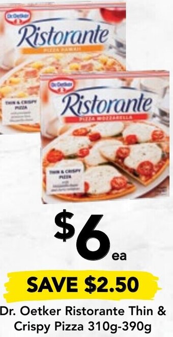 Drakes Dr. Oetker ristorante Thin & Crispy Pizza 310g-390g offer