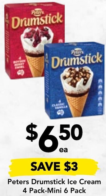 Drakes Peters Drumstick Ice Cream 4 Pack-Mini 6 Pack offer