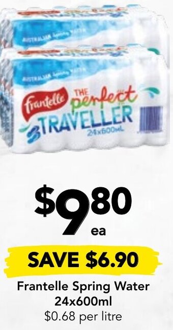 Drakes Frantelle Spring water 24x600ml offer