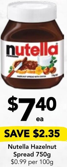 Nutella Hazelnut Spread 750g