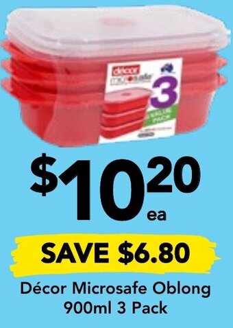 Drakes Décor Microsafe Oblong 900ml 3 Pack offer