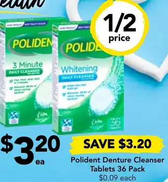 Polident Denture Cleanser Tablets 36 Pack