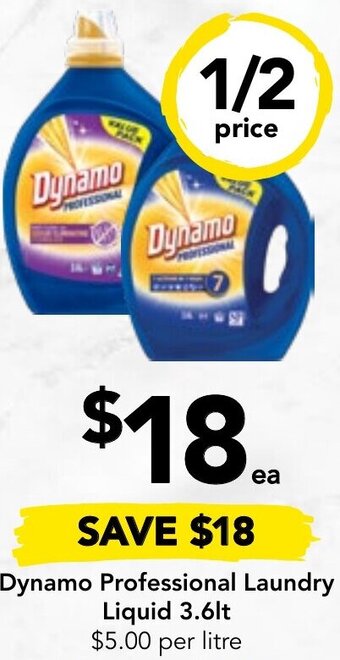 Drakes Dynamo Professional Laundry Liquid 3.6lt offer