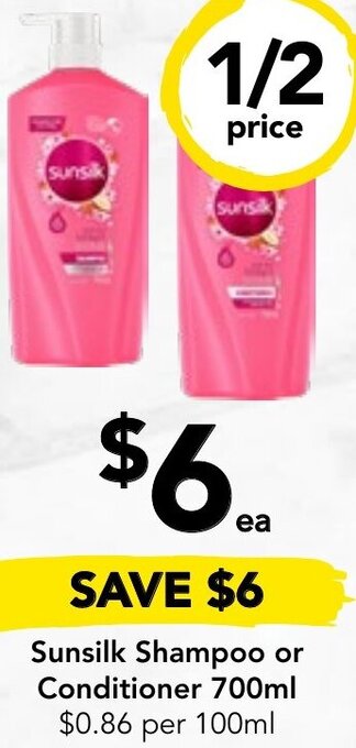 Drakes Sunsilk Shampoo or Conditioner 700ml offer