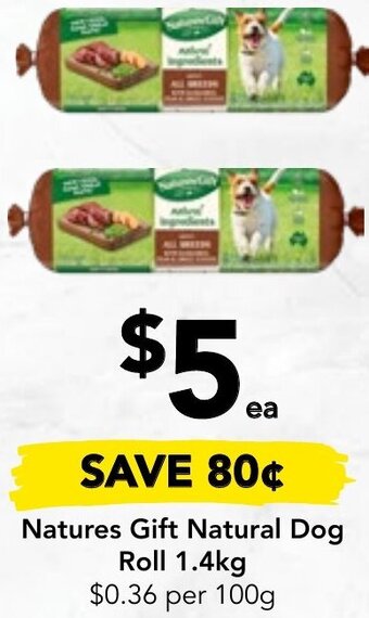 Natures Gift Natural Dog Roll 1.4kg