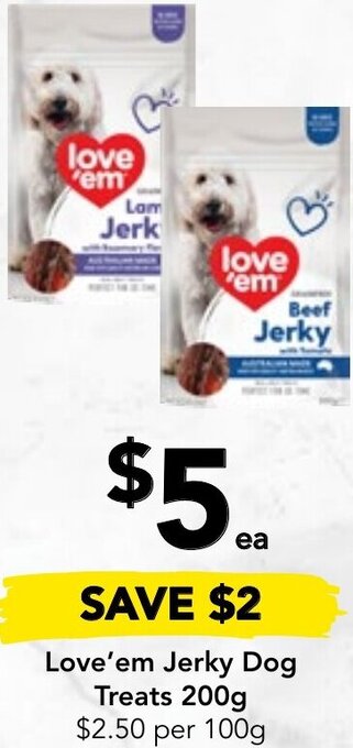 Drakes Love'em Jerky Dog Treats 200g offer
