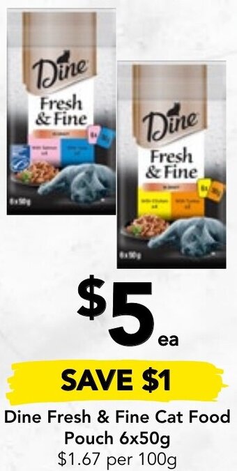 Drakes Dine Fresh & Fine Cat Food Pouch 6x50g offer