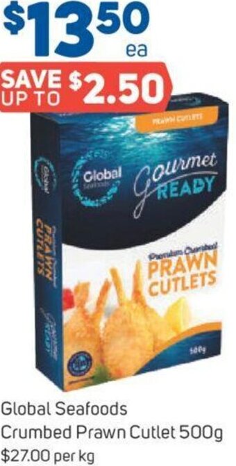Foodland Global Seafoods Crumbed Prawn Cutlet 500g offer