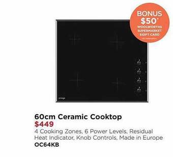 Bing Lee 60cm ceramic cooktop offer