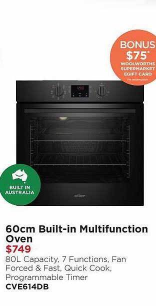 Bing Lee 60cm built-in multifunction oven offer