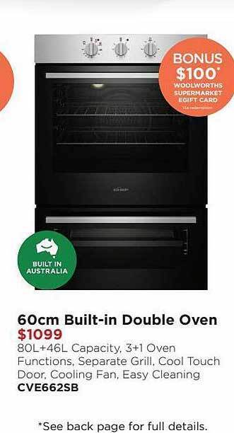 Bing Lee 60cm built-in double oven offer