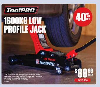 SuperCheap Auto Toolpro 1600kg low profile jack offer