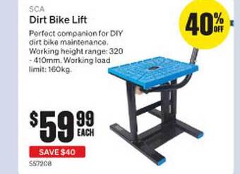 SuperCheap Auto Sca dirt bike lift offer
