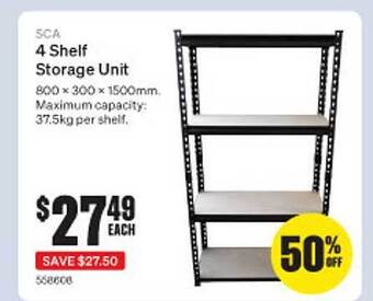 SuperCheap Auto Sca 4 shelf storage unit offer