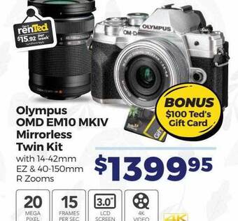 Teds Cameras Olympus omd em10 mkiv mirrorless twin kit offer
