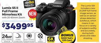 Teds Cameras Lumix s5 ii full frame mirrorless kit offer