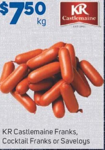 Foodland KR Castlemaine Franks, Cocktail Franks or saveloys offer