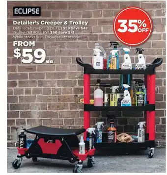 Repco Eclipse detailer's creeper & trolley offer