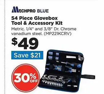 Repco Mechpro blue 54 piece glovebox tool & accessory kit offer