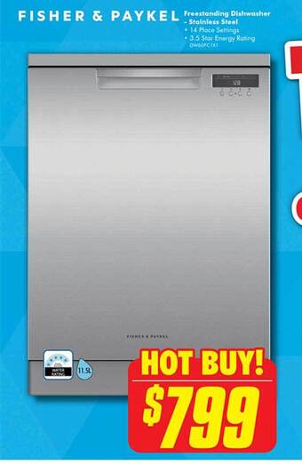 The Good Guys Fisher & paykel freestanding dishwasher - stainless steel offer