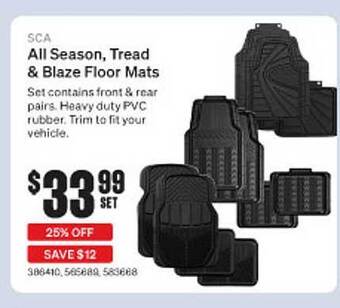 SuperCheap Auto Sca all season, tread & blaze floor mats offer