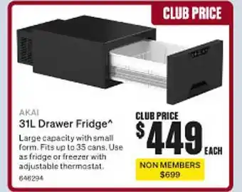 SuperCheap Auto Akai 31l drawer fridge offer