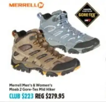 Anaconda Merrell Men's & Women's Moab 2 Gore-Tex Mid Hiker offer