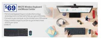 Officeworks Mk275 wireless keyboard and mouse combo offer