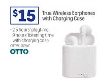 Otto true wireless earphones with charging case