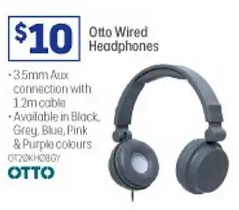 Officeworks Otto wired headphones offer