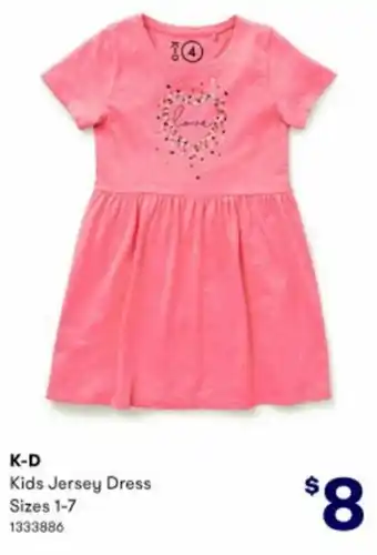 BIG W K-D Kids Jersey Dress Sizes 1-7 offer