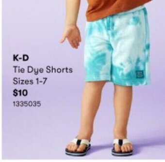 BIG W K-D Tie Dye Shorts Sizes 1-7 offer