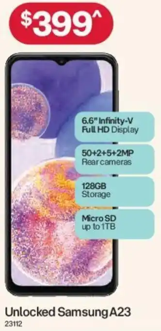 Australia Post Unlocked Samsung A23 offer